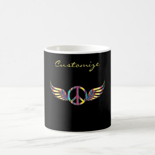 Winged Hippie Peace Symbol Thunder_Cove Coffee Mug