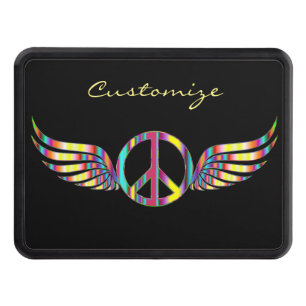 Winged Hippie Peace Symbol Thunder_Cove Hitch Cover
