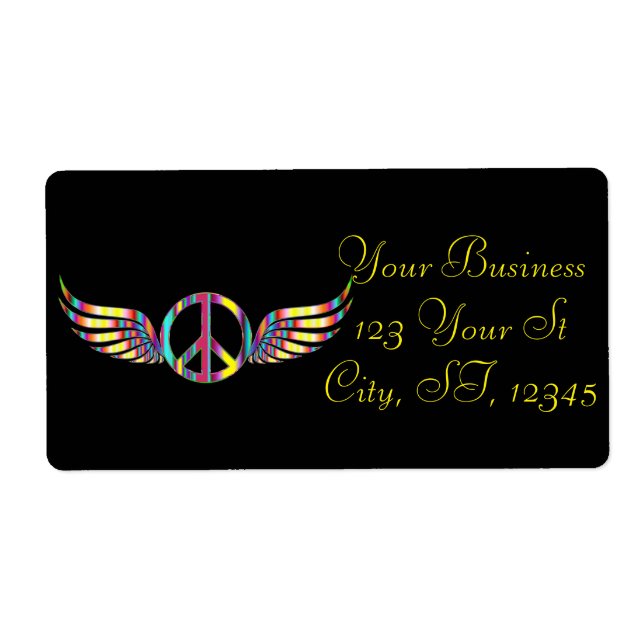 Winged Hippie Peace Symbol Thunder_Cove Label (Front)