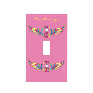 Winged Hippie Peace Symbol Thunder_Cove Light Switch Cover