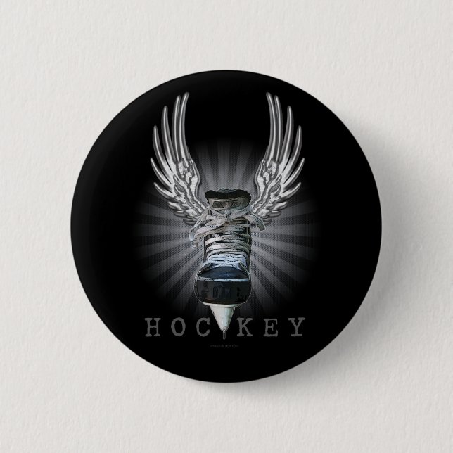 Winged Hockey Button (Front)