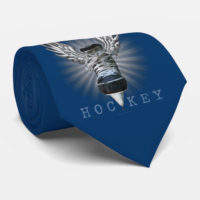 Winged Hockey (Personalized) Neck Tie (Rolled)