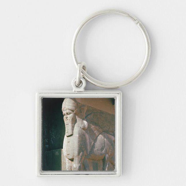 Winged human-headed bull, Neo-Assyrian Period Keychain (Front)
