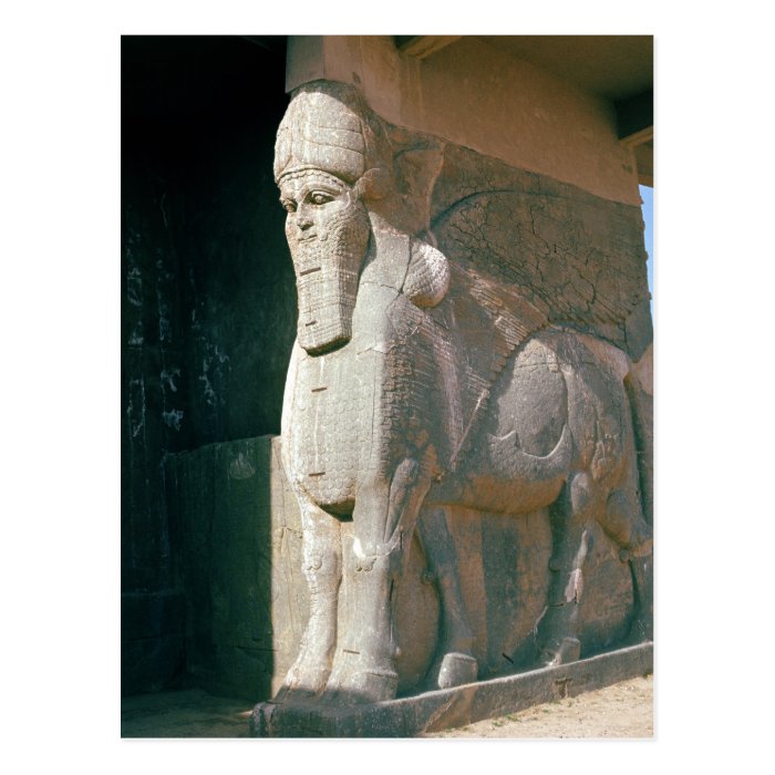 Winged human headed bull, Neo Assyrian Period Postcard