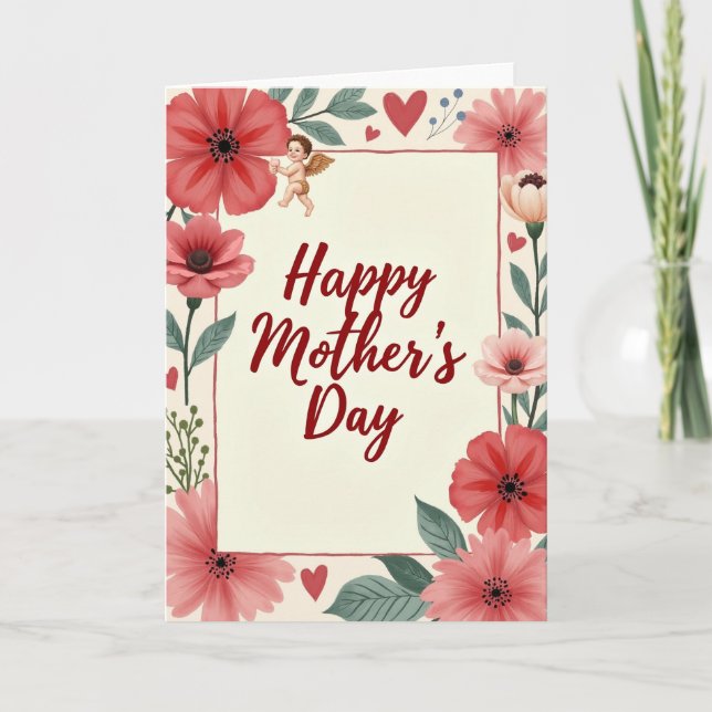 Winged Infant Mothers Day Card (Front)