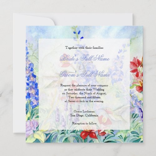 Winged Jewels Hummingbirds _ Wedding Invitation