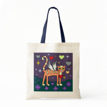 Winged Kitty with Heart Custom  Bag