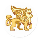 Winged Lion Classic Round Sticker