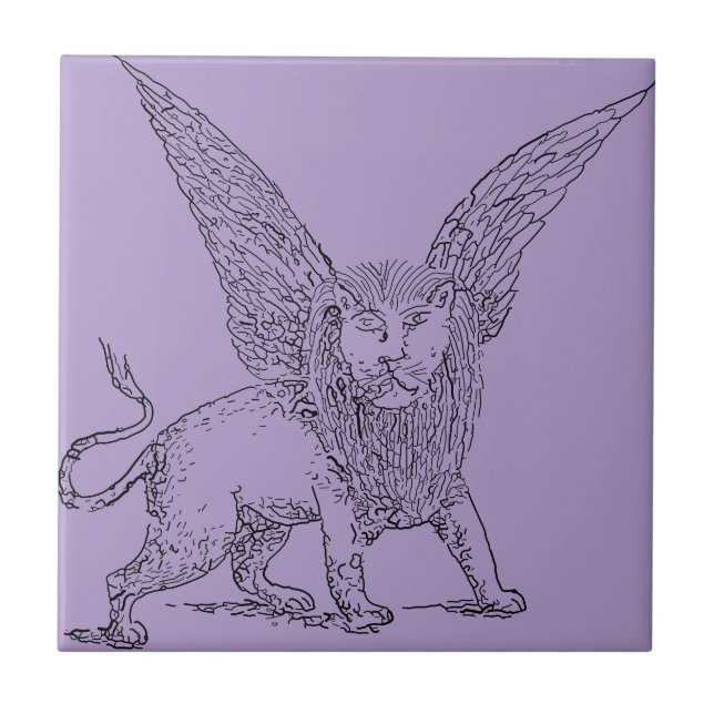 Winged lion symbol of Saint Mark  Ceramic Tile (Front)