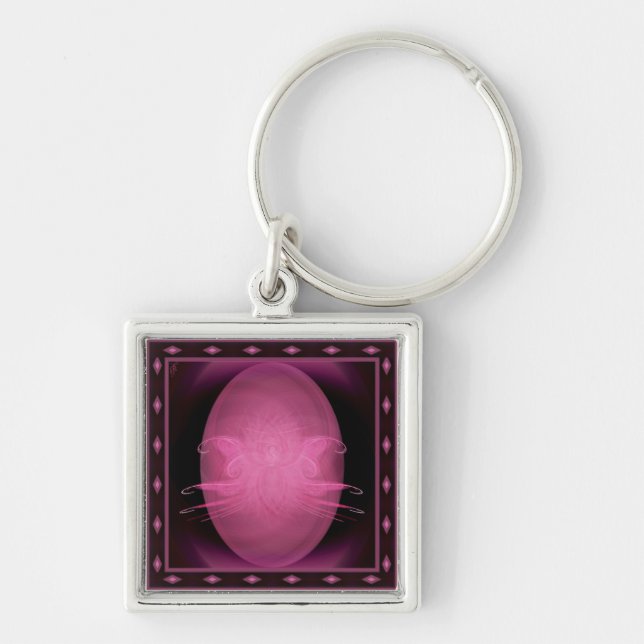 Winged Lotus Abstract Art Keychain (Front)