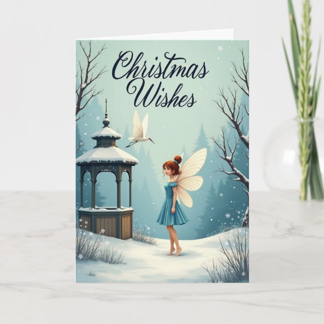 Winged Maiden Winter Card (Front)