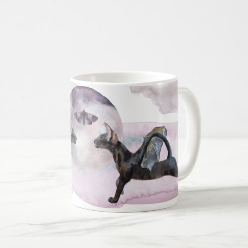 Winged Midnight Cats Coffee Mug