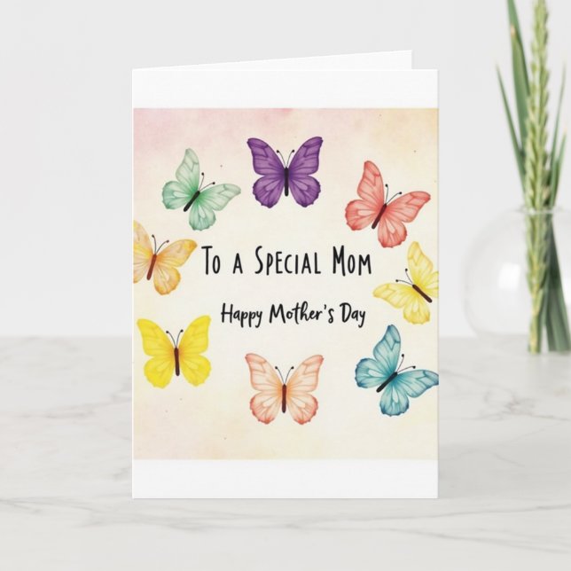 Winged Mothers Day Illustration Card (Front)