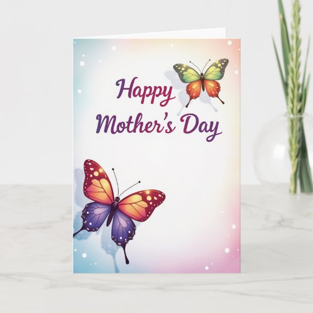 Winged Mothers Day Wishes Card (Front)