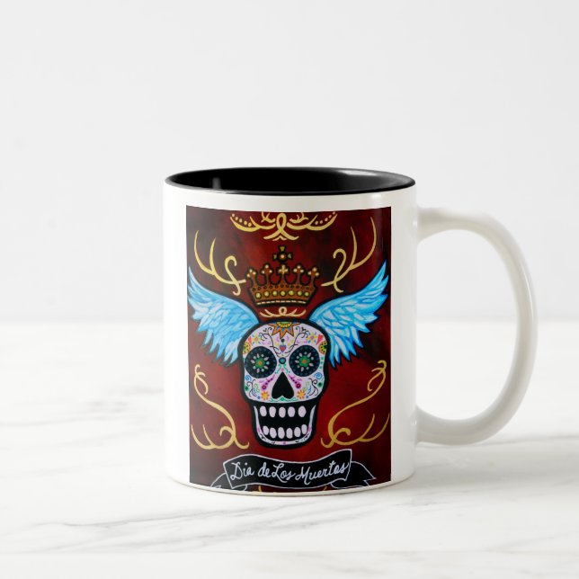 WINGED MUERTOS II Two-Tone COFFEE MUG (Right)