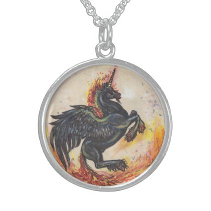 Winged Nightmare Unicorn Sterling Silver Sterling Silver Necklace