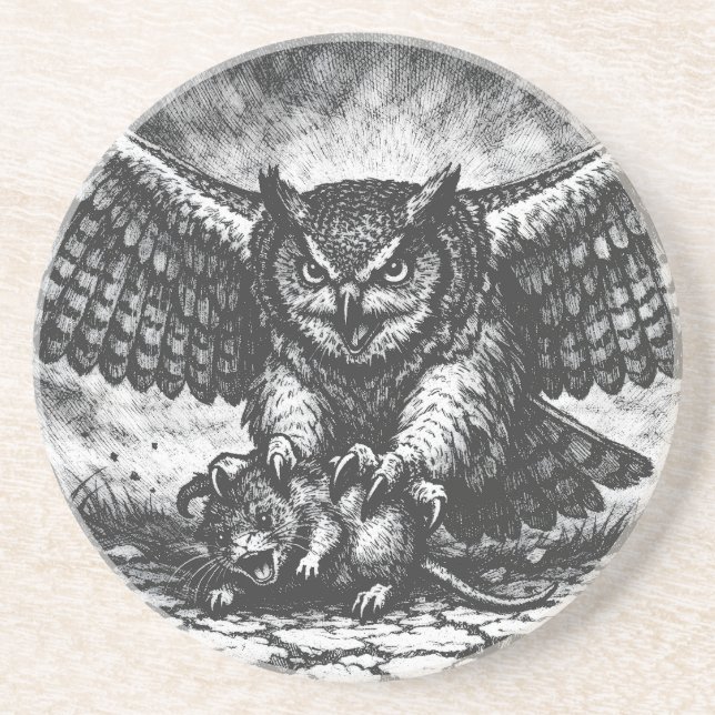 Winged Owl Sentinel by BurnsInHell Coaster (Front)