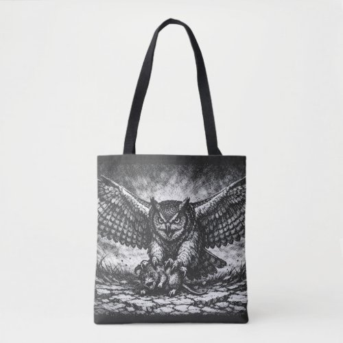 Winged Owl Sentinel by BurnsInHell Tote Bag