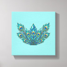 Winged Peacock Feather Fan Gold Eyes