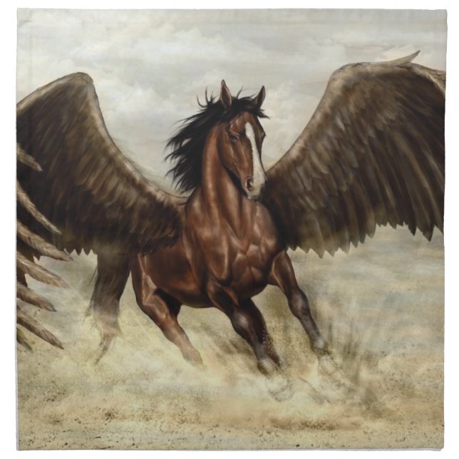 Winged Pegasus   Cloth Napkin (Front)