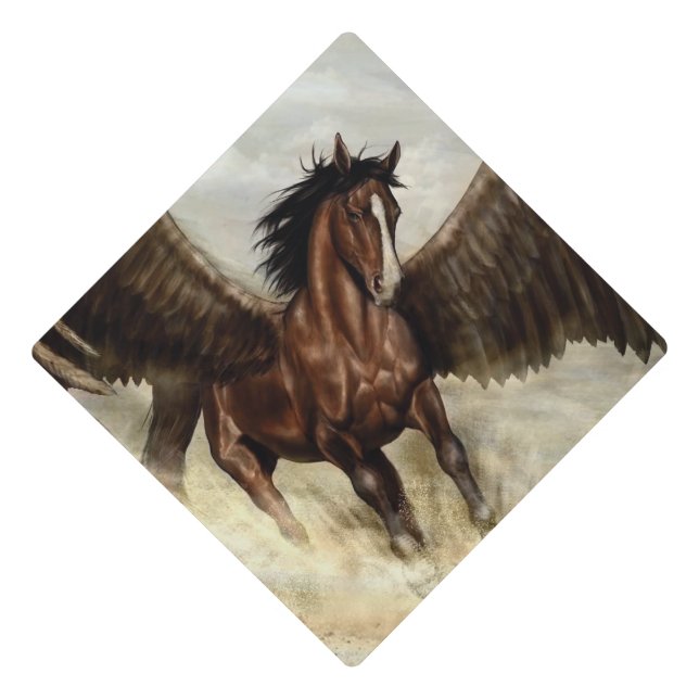 Winged Pegasus Graduation Cap Topper (Front)