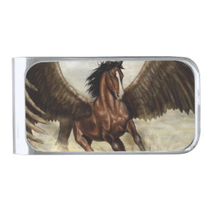 Winged Pegasus   Silver Finish Money Clip
