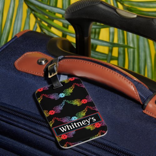 Winged Pickleball  Luggage Tag