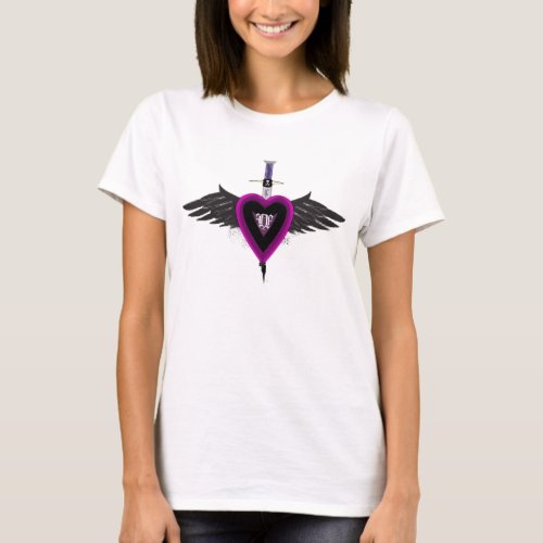 winged purple heart of love T_Shirt