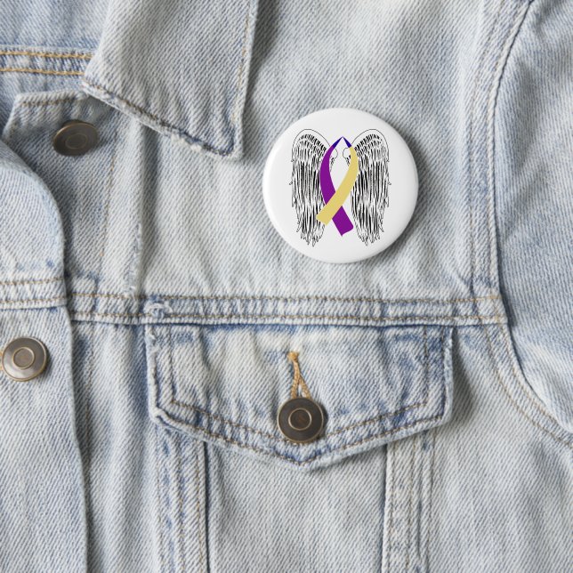 Winged Ribbon Bladder Cancer Button (In Situ)
