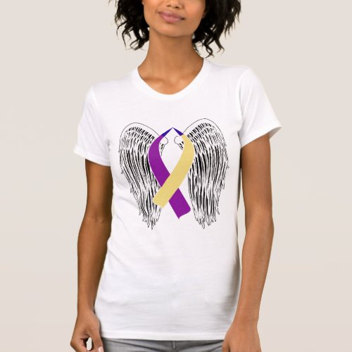 Winged Ribbon Bladder Cancer T_Shirt
