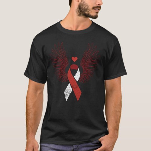 Winged ribbon head and neck cancer awareness T_Shirt