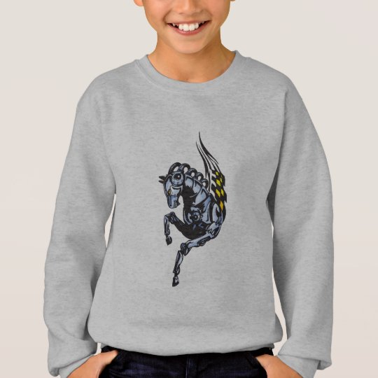 Winged Robot Horse Sweatshirt