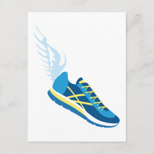Winged Running Shoe Postcard