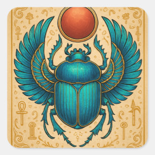 Winged Scarab Beetle Egyptian Sticker Sheet