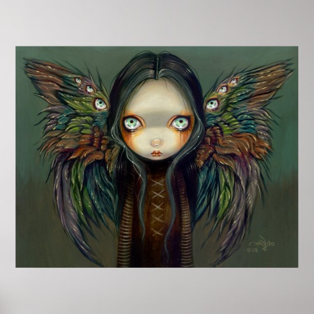 Winged Seer gothic angel fairy Art Print (Front)
