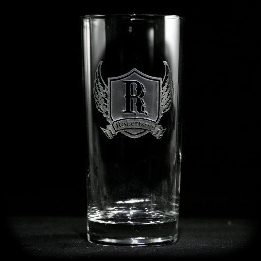 Winged Shield Personalized Cooler Glass (Front)