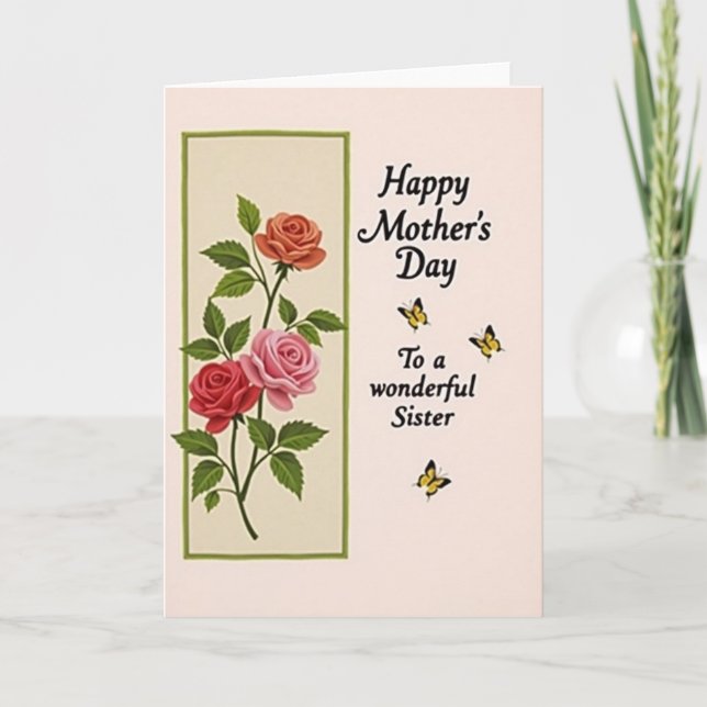 Winged Sister Mothers Day Card (Front)