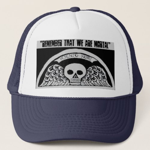 Winged Skull Cemetery Tombstone Baseball Hat