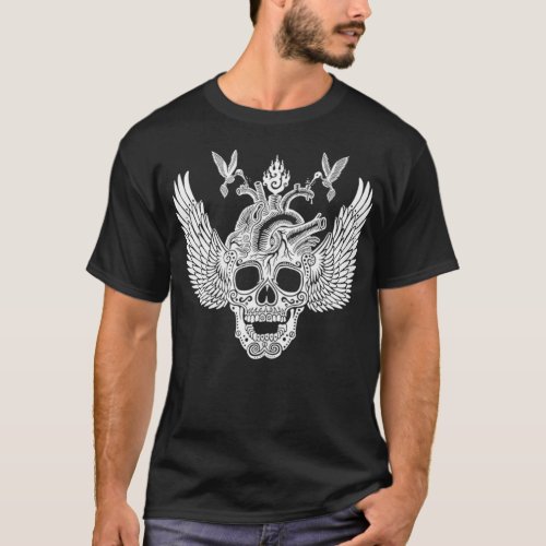 Winged Skull  Emek Artman  T_Shirt