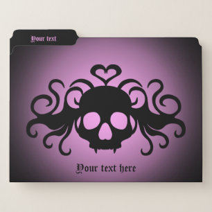 Winged skull Gothic Halloween File Folder