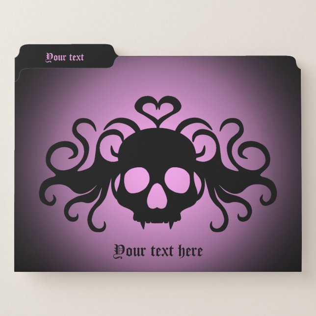 Winged skull Gothic Halloween File Folder (Front Left)