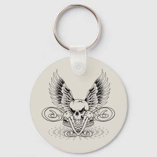 Winged Skull Keychain