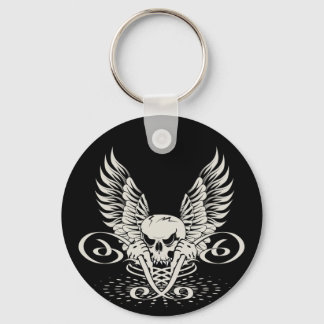 Winged Skull Keychain