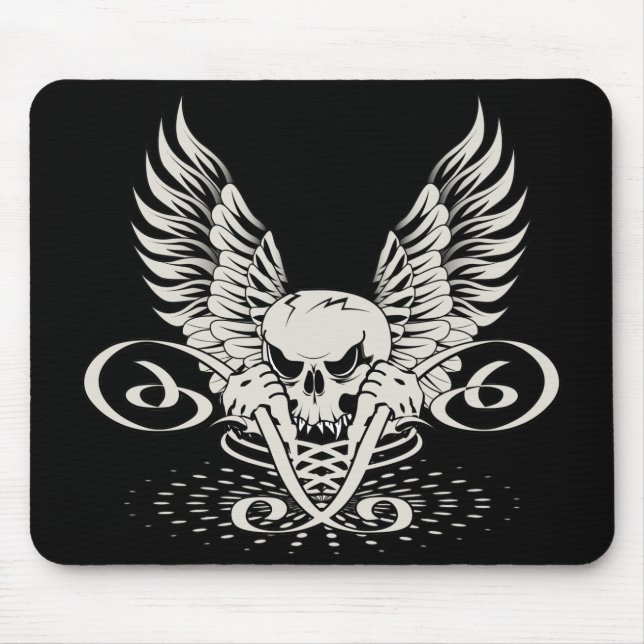 Winged Skull Mouse Pad (Front)
