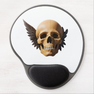 Winged Skull Symbolizing Mortality and Freedom Gel Mouse Pad