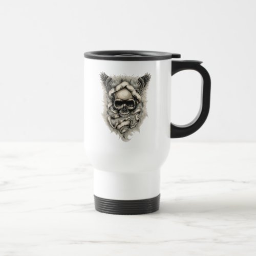 Winged Skull Travel Mug by Greggs Deep Colors