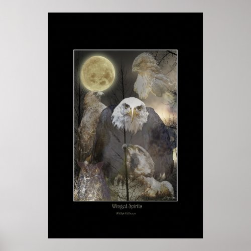 WINGED SPIRITS Raptor Art Poster