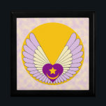 Winged Sufi Heart Gift Box<br><div class="desc">This gift box, available in two sizes and four colors, features a purple Sufi heart with gold star and crescent surronded by yellow and lavendar wings atop a brilliant gold sun on a background of yellow and lavender clouds.</div>