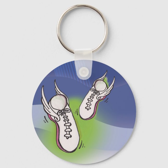 Winged Tennis Shoes Keychain (Front)