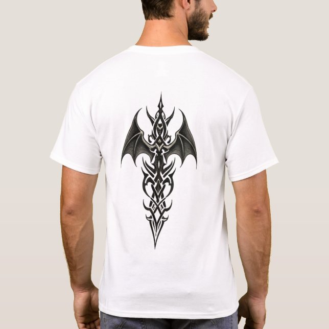 Winged Tribal Dagger Crest T-Shirt (Back)